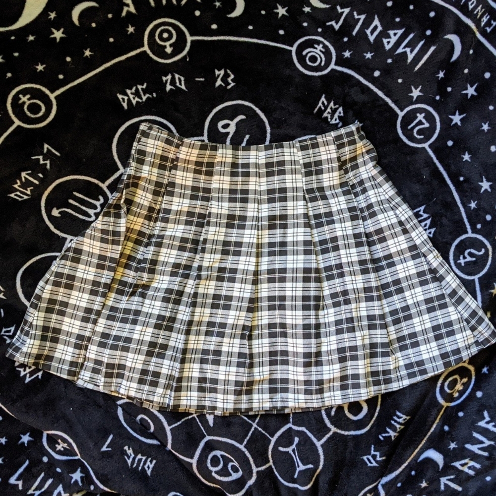 School girl plaid pleated skirt